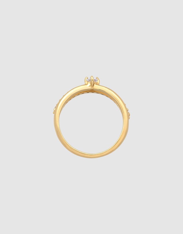 Elli Jewelry - Zirconia Engagement Ring in Gold-Plated 925 Silver