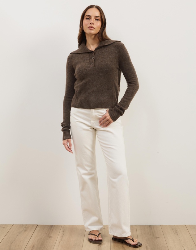 Atmos&Here - Kiera Knit Jumper with Wide Collar
