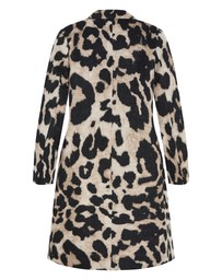City Chic - Charlotte Leopard Print Melton Coat