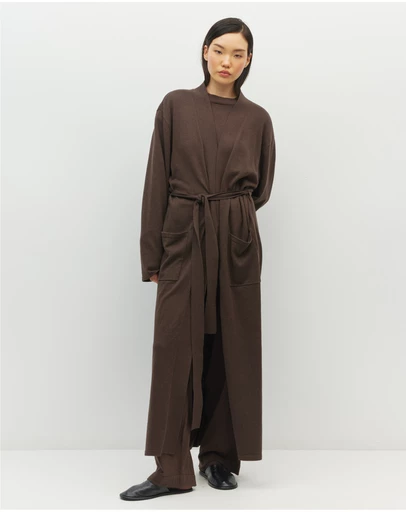 JH Lounge - JHL Long Robe (Cotton Cashmere) Chocolate