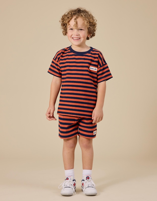 Goldie + Ace - Reverse Stripe Noah Shorts - ICONIC EXCLUSIVE - Babies-Kids