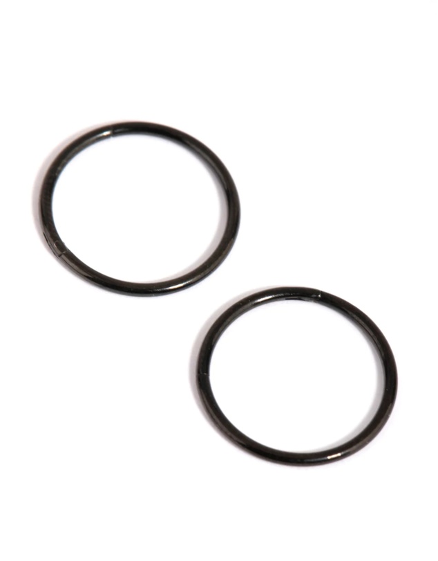 Lovisa - Matte Black Surgical Steel 10mm Sleeper Earrings