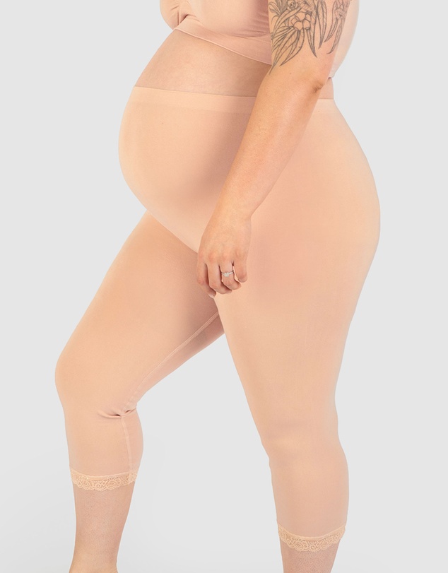B Free Intimate Apparel - Maternity Anti Chafing High Rise 3/4 Cotton Rich Leggings
