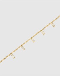 Rosefield - Playful Diamonds Baguette Gold-Tone Necklace
