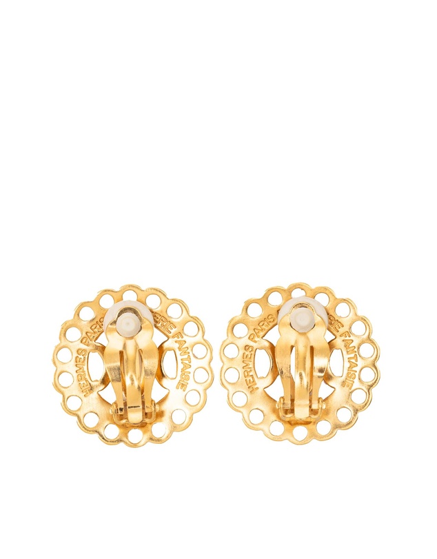 Pre-Loved by Azura Reborn - Pre-Loved Gold Plated Bijouterie Fantaisie Clip on Earrings