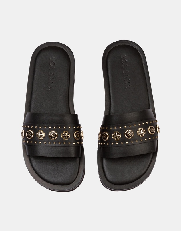 Sol Sana - Cleo Slide Black / Gold