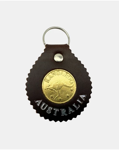 Jacaru - Jacaru 6401 Keyring Round with 'Coin', Leather