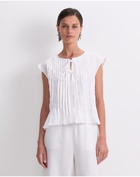 Sportscraft - Ariana Pintuck Linen Blouse