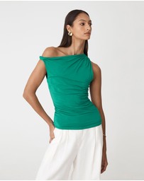 Forcast - Cici Bamboo Twist Shoulder Top