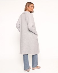 Petal & Pup - Katia Contrast Trim Coatigan - Light Grey