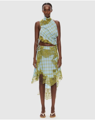 Christopher Esber - Embroidered Handkerchief Envelope Midi Skirt