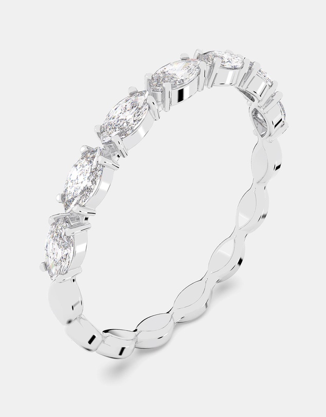 Swarovski - Matrix Vittore ring, Marquise cut, White, Rhodium plated