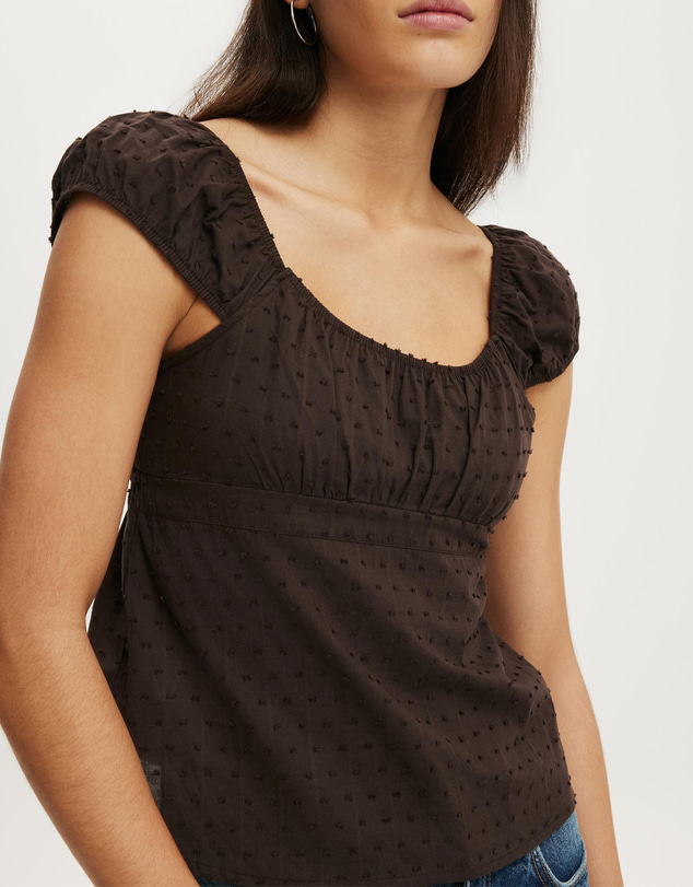 Cotton On - Tie Back Babydoll Top