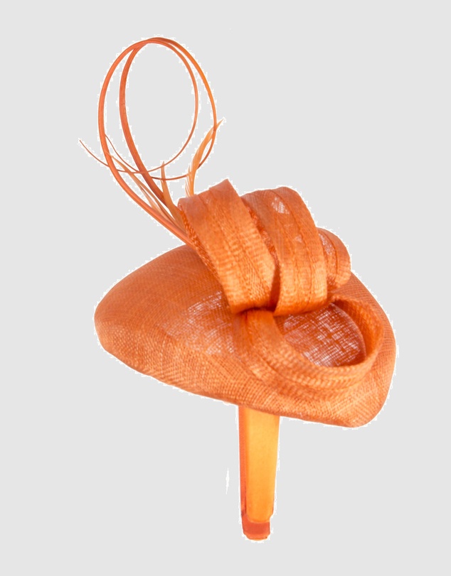 Max Alexander - Pillbox Orange Racing Fascinator
