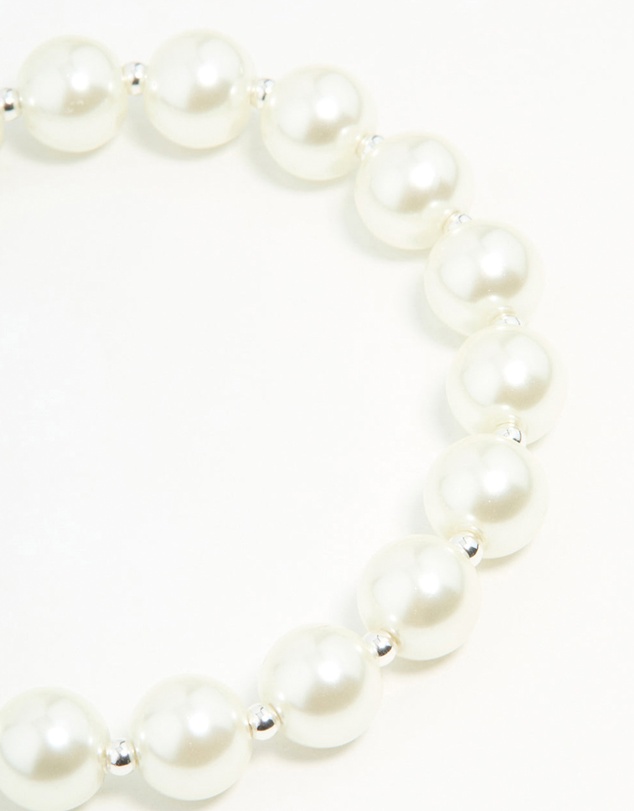 Lovisa - Silver Plated Pearl Chain Bracelet