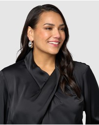Pink Dusk by Curve Project - Bang Bang Satin Blouse