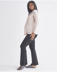 Angel Maternity - Monique Long Sleeve  Nursing Petal Top -Blush Pink