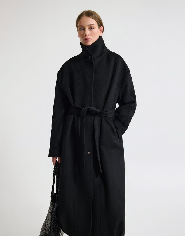 Oxford - Emily Funnel Collar Wool Blend Coat