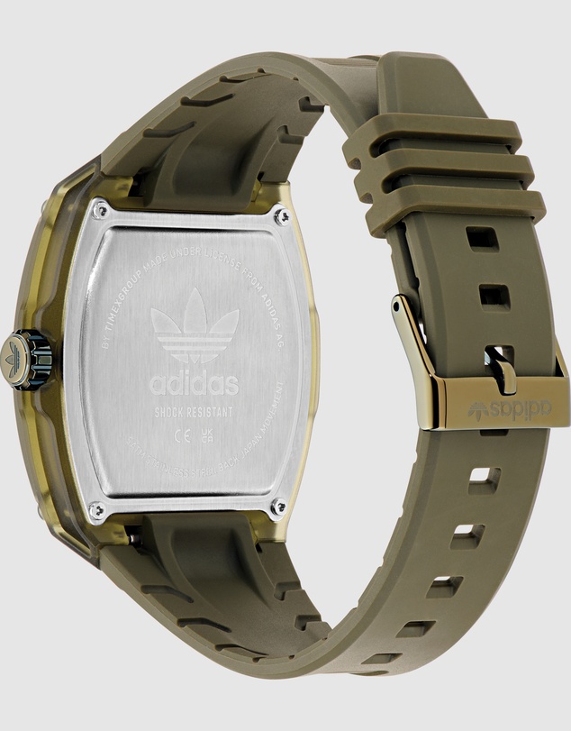 adidas Originals - City Tech Five Crystal 44mm Green Resin Strap Watch