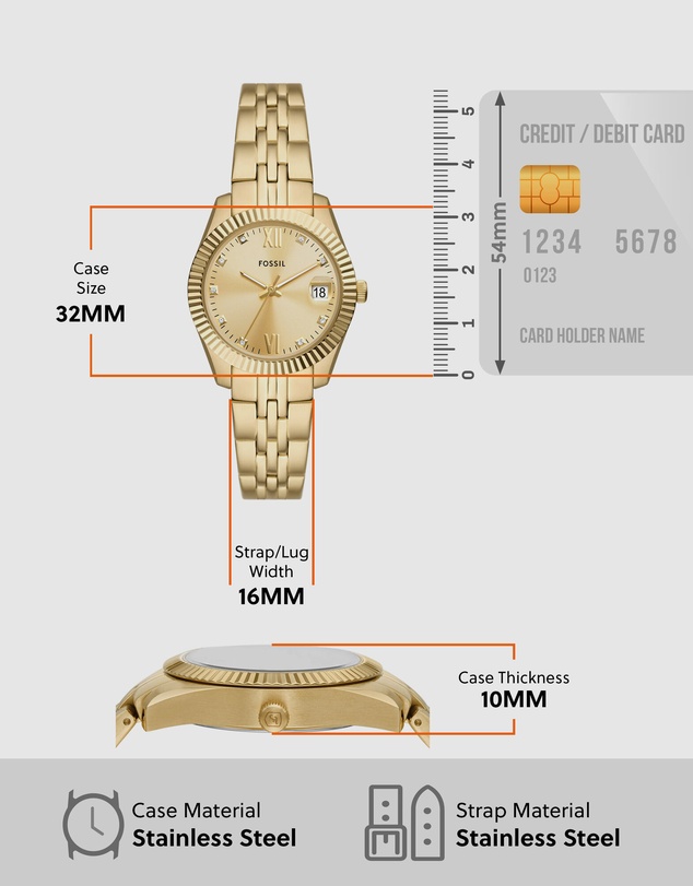 Fossil - Scarlette Gold Tone Analogue Watch