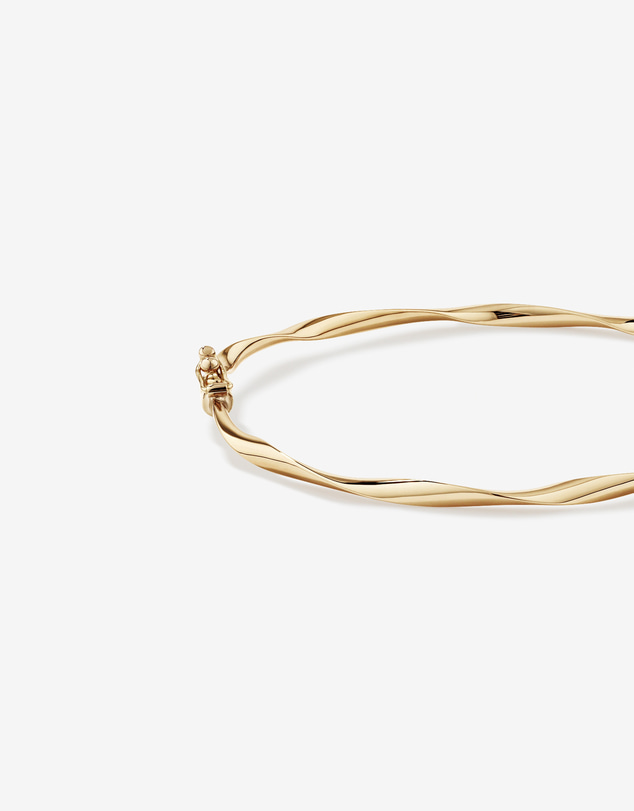 Michael Hill - 60mm Hollow Twist Bangle In 10kt Yellow Gold
