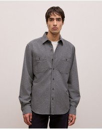 Trenery - Brushed Cotton Overshirt in Charcoal