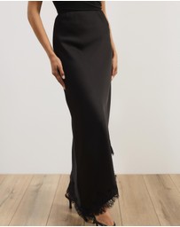Atmos&Here - Leoni Asymmetric Lace Satin Skirt