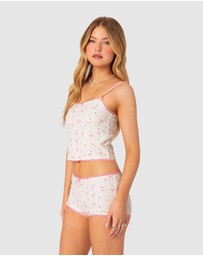 EDIKTED - Shelly pointelle printed tank top