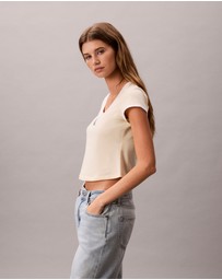Calvin Klein Jeans - Monologo Scoopneck Baby Tee