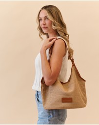 Sky Gazer - 2-in-1 Luxe Shoulder Bag & Clutch- Tan