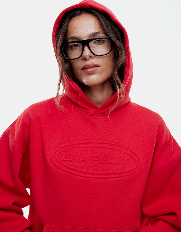 ENA PELLY - Washed Debossed Hoodie