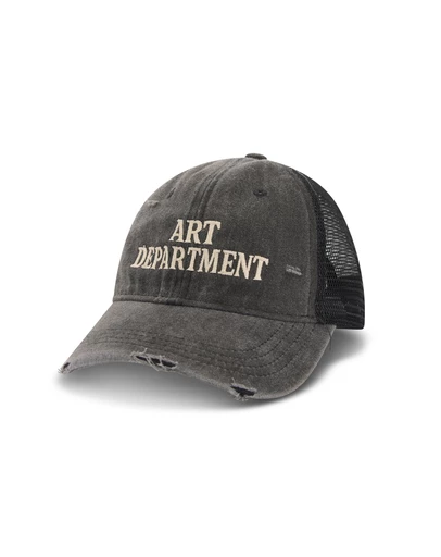 THE TALES - Destroyed Art Department Black Trucker Cap