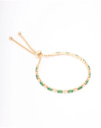 Lovisa - Gold Plated Baguette Stone Toggle Tennis Bracelet