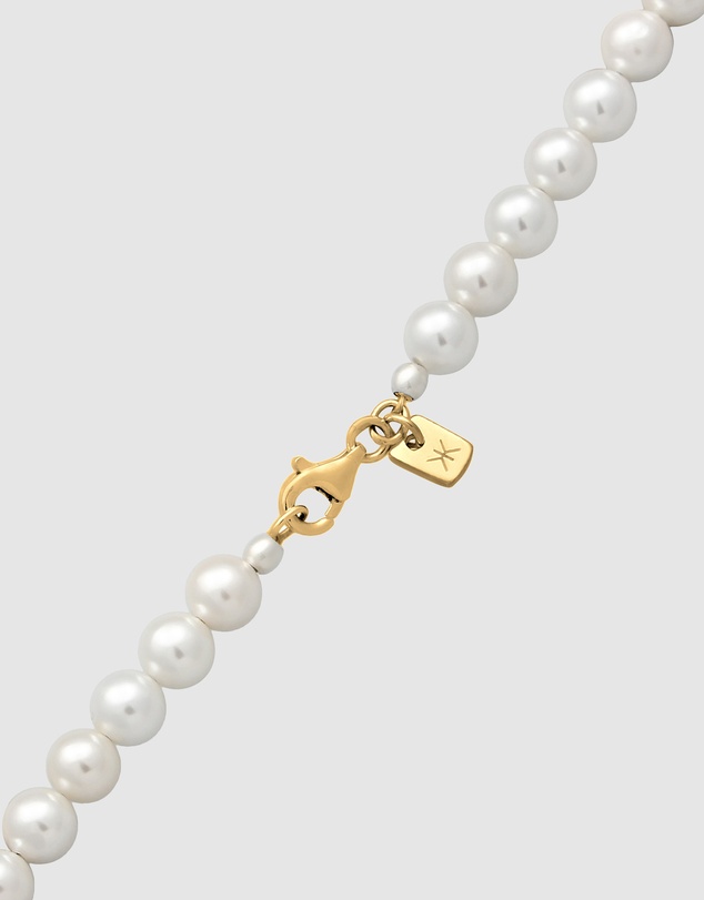 Kuzzoi - ICONIC EXCLUSIVE - Classic Shell Pearl Necklace in Gold-Plated 925 Sterling Silver
