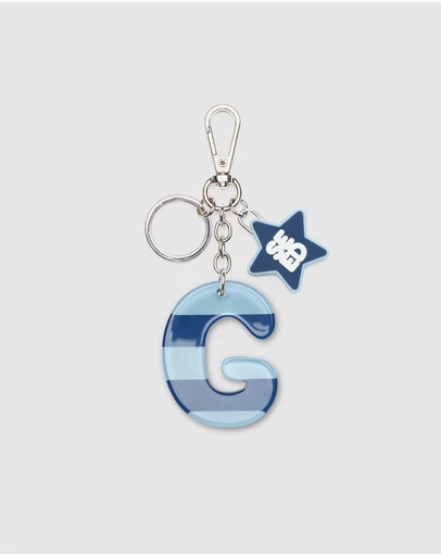 Seed Heritage - BLUE STRIPE INITIAL KEYRING