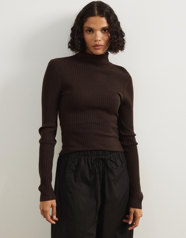 Atmos&Here - Annie Wool Blend Turtleneck Knit Top