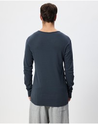 Surrounded By Ghosts - Gypsum Slim Rib Knit Long Sleeve T-Shirt