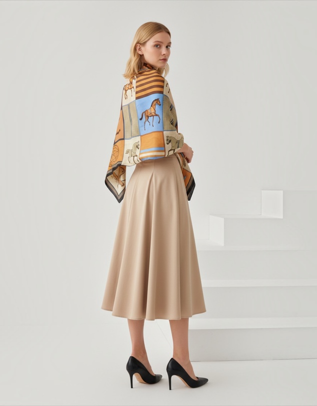Mossée - Kellie Horse Print Linen Scarf