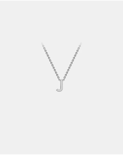 Zoe Olivia - 9K White Gold Initial J Necklace