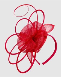 Max Alexander - Sinamay Red Flower Racing Fascinator