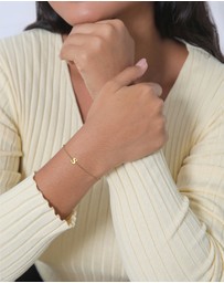 Elli Jewelry - Bracelet Pendant Letter S Basic in 925 sterling silver Gold Plated