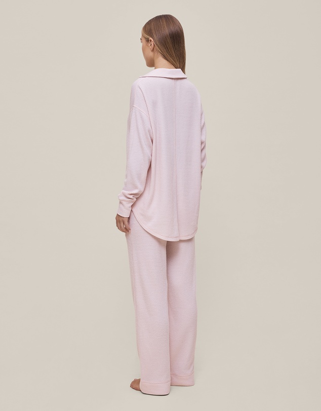 Papinelle - Super Soft Waffle Open Collared Long Sleeve Top and Pant