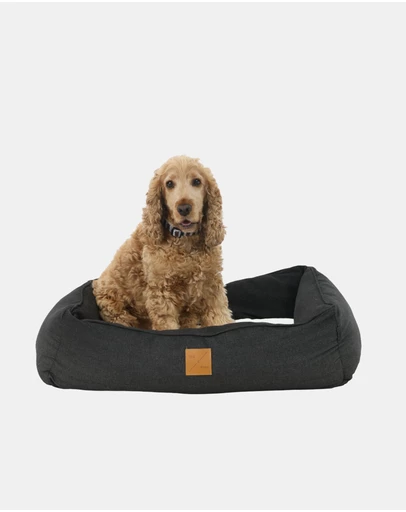 Mog & Bone - Bolster Dog Bed - Black Denim