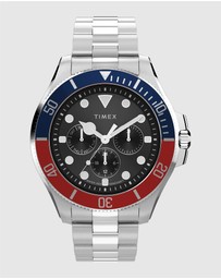 TIMEX - Harborside Coast Multifunction 43mm Stainless Steel Bracelet Watch