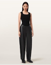 AllSaints - Etta Barrel Leg Leather Trousers