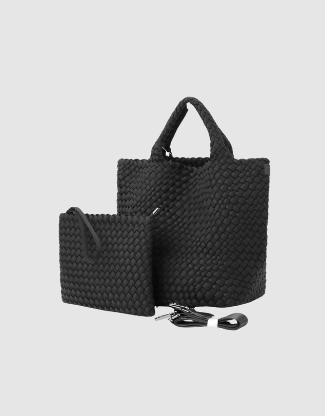 Chuchka - Woven Neoprene Shoulder Tote - Black