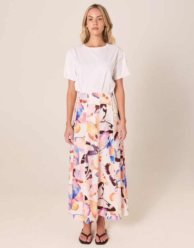 Fate + Becker - Mariposa Print Maxi Skirt