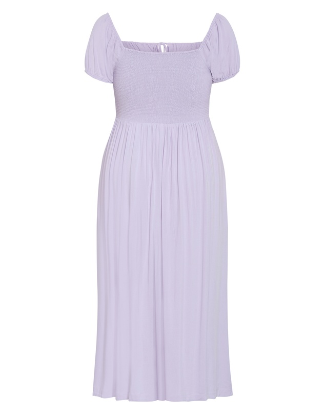 City Chic - Plus size Abbie Short Sleeve Maxi Dress - lilac
