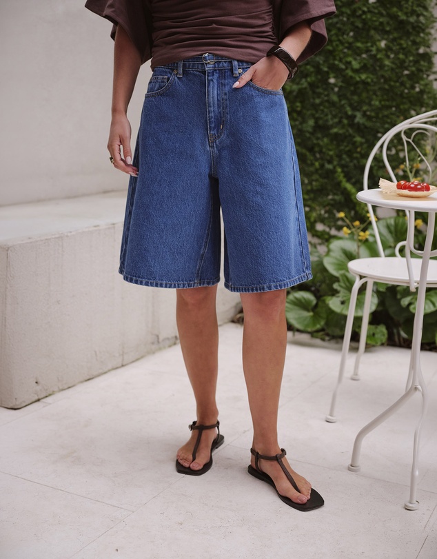 Ceres Life - Olive Belted Denim Short