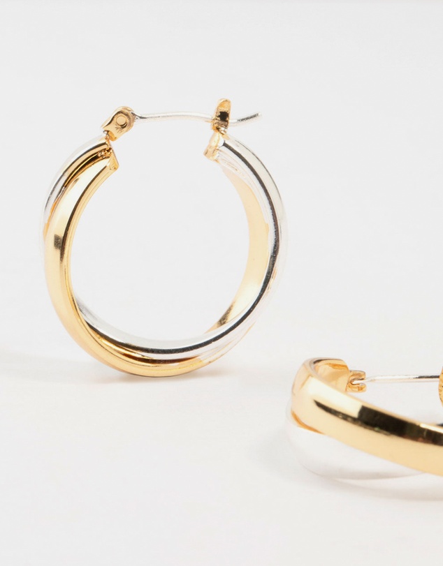 Lovisa - Mixed Metals Twisted Hoop Earrings